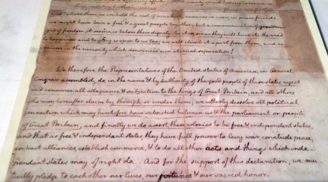 Declaration of Independence in Jefferson’s own hand